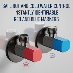 Высококачественный латунный угловой клапан напрямую от производителя, утолщенный, с хромированным покрытием, для систем отопления и унитазов - Product Image 3