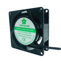 Yofolon usine personnalisé 220V 80x80x25mm roulement à billes Ac ventilateur axial 110V AC flux d'air sans brosse puissant ventilateur de refroidissement AC