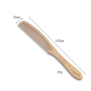 Peigne à long manche en laiton doré de style chinois de haute qualité avec logo personnalisé - Product Image 2