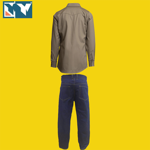 Pantalones vaqueros ignífugos <span class=keywords><strong>y</strong></span> camisa <span class=keywords><strong>de</strong></span> manga larga <span class=keywords><strong>de</strong></span> <span class=keywords><strong>trabajo</strong></span>, <span class=keywords><strong>ropa</strong></span> <span class=keywords><strong>de</strong></span> <span class=keywords><strong>trabajo</strong></span> a prueba <span class=keywords><strong>de</strong></span> fuego <span class=keywords><strong>de</strong></span> algodón azul marino, superventas - Product Image 3