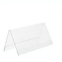 Support de table en acrylique transparent personnalisé en forme de V, gravé au laser, pour cartes de position de réception, numéros de table et menus