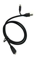 Kabel Data Pengisian Daya USB 3.0 2-in-1 Kecepatan Tinggi Terlindungi, PVC Tahan Lama, Tipe-C USB-A Micro-B 5Gbps 28AWG Tembaga Murni untuk Komputer dan Kamera