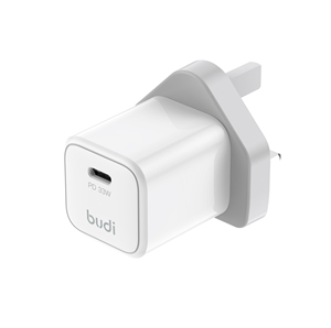 <span class=keywords><strong>Chargeur</strong></span> mural portable Budi avec logo personnalisé, 33 W, charge rapide pour téléphone, type C PD, 1 USB C, prise UK - Product Image 1