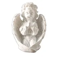 Enfeite de anjo em resina polyresina, enfeite de arte cherub estátua pequena resina deco anjo estatuetas