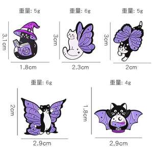 เข็มกลัดโลหะสไตล์แมวสีม่วงน่ารักเข็มกลัดเคลือบอ่อนสำหรับวันฮาโลวีนตรุษจีน - Product Image 5