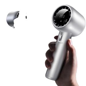 JISU Ventilateur à main élégant à finition métallique 12000 RPM 2.0 Charge rapide Boîte de réglage de la vitesse du vent en continu Voiture espagnole Usage extérieur domestique - Product Image 2