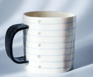 Tazze in ceramica creative artigianali a forma di blocco note traforato in carta a forma di taccuino tazze creative per caffè 10 oz - Product Image 1