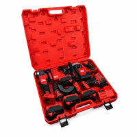 Kit d'outils automobiles professionnel 20V à batterie lithium avec clé à chocs, perceuse, meuleuse d'angle et mallette de transport pour mécaniciens et usage en garage