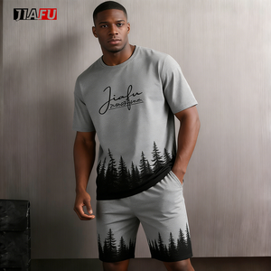 Set Due Pezzi da <span class=keywords><strong>Uomo</strong></span> con Pantaloncini e T-shirt Oversize Personalizzati di Alta Qualità, <span class=keywords><strong>Abbigliamento</strong></span> Streetwear all'Ingrosso - Product Image 2