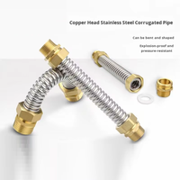 AC selang bergelombang konektor tembaga 304 Stainless Steel Air panas dingin kipas Inlet fitting pipa