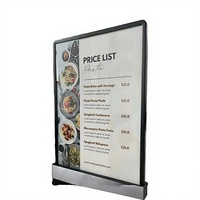 Boîte à lumière LED rectangulaire de bureau portable en plastique Tulundo, 2 faces, batterie intégrée rechargeable, format A4/A5, utilisation en intérieur, ensemble de panneaux de menu