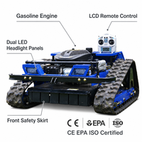 Tondeuse robotisée télécommandée sur chenilles à moteur essence avec phares LED, coupe-herbe pour pentes, équipement lourd, vente en gros
