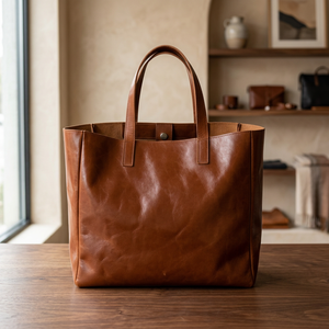Sac à bandoulière/à main tendance en cuir véritable pour femme BS International, fermeture éclair, léger, style décontracté, grande taille - Product Image 4