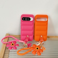 Étui de téléphone en duvet de couleur unie avec cordon pour Google Pixel 10 9 /8/7Pro, étui de protection souple à fleurs pour Google Pixel 5A 6A 4A 5G