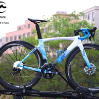 Vélo de course sur route en carbone Toray T800 Mitsubishi TR50 SHI MANO R7170 Di2 2*12 électronique hydraulique à disques blanc