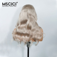 Perruque Lace Front 13x6 en Cheveux Humains Indiens Remy, Ondulations Souples Blond Cendré, Finition Lisse, Qualité Salon, 100% Cheveux Humains, 14-26 pouces