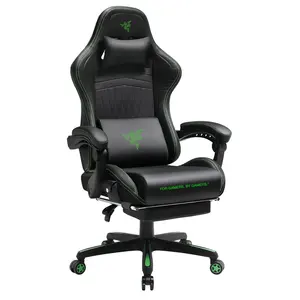 사무실 가구 공장 저렴한 Ddp 블랙 안락 의자 가죽 컴퓨터 게임 의자 레이싱 신라 게이머 발판이있는 게임 의자