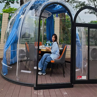 Maison préfabriquée complète pour jardin extérieur, cadre en aluminium d'hiver, maison à bulles transparente en polycarbonate, tente à clous, dôme igloo