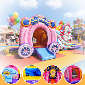 Oferta Especial: Castillo Hinchable de PVC con Tobogán, para Exteriores, Lona de PVC de 0.55mm, Garantía de 3 Años, Capacidad de 100-500KG - Product Image 4