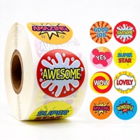 Autocollant personnalisé avec motif de dessin animé, autocollant de motivation et d'encouragement, autocollant de récompense pour la salle de classe, autocollant pour enfants