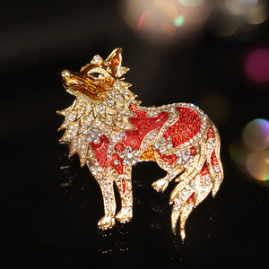 Xiliangfeizi Châu Âu và Mỹ cá nhân Custom-Made Red <span class=keywords><strong>Wolf</strong></span> trâm sang trọng phụ kiện động vật cho nam giới - Product Image 4