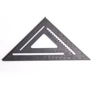 Triángulo de alta calidad personalizado de fábrica, herramienta de medición métrica de alta precisión, regla triangular Flexible, 90/45 grados, 7 "/120g