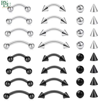 Piercing Curvi in Acciaio Inossidabile 316 da 6/8/10/12mm, Piccoli Anelli per Sopracciglia, Orecchini a Perno, Decorazioni Labbra, Ganci per Orecchie, Conch Daisy per Donna/Uomo