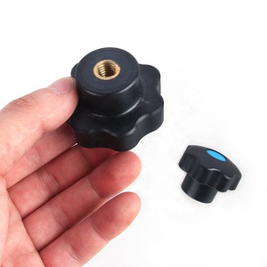 Bouton de poignée en plastique noir en forme d'étoile avec vis galvanisée en fer accessoires de tour en nylon bouton de serrage sept étoiles - Product Image 5