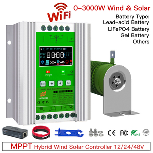 ตัวควบคุมพลังงานลม/พลังงานแสงอาทิตย์แบบไฮบริด 1000W อัตโนมัติ 12V/24V/48V พร้อม WiFi เป็นตัวเลือกเสริม ตัวควบคุมการชาร์จ MPPT 1000W รุ่น W1070 - Product Image 5