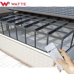Pergola Piatta Personalizzata con Copertura Telescopica in Alluminio per Esterni, Balcone o Patio, Chiusura Intelligente in Vetro Elettrica Retrattile - Product Image 5