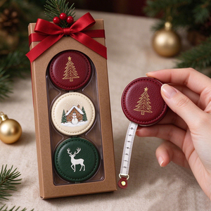 Leather Tape Measure Custom Logo Engraved, Personalized Christmas Measuring Tape Xmas Gift for Promotion Souvenir - Product Image 1