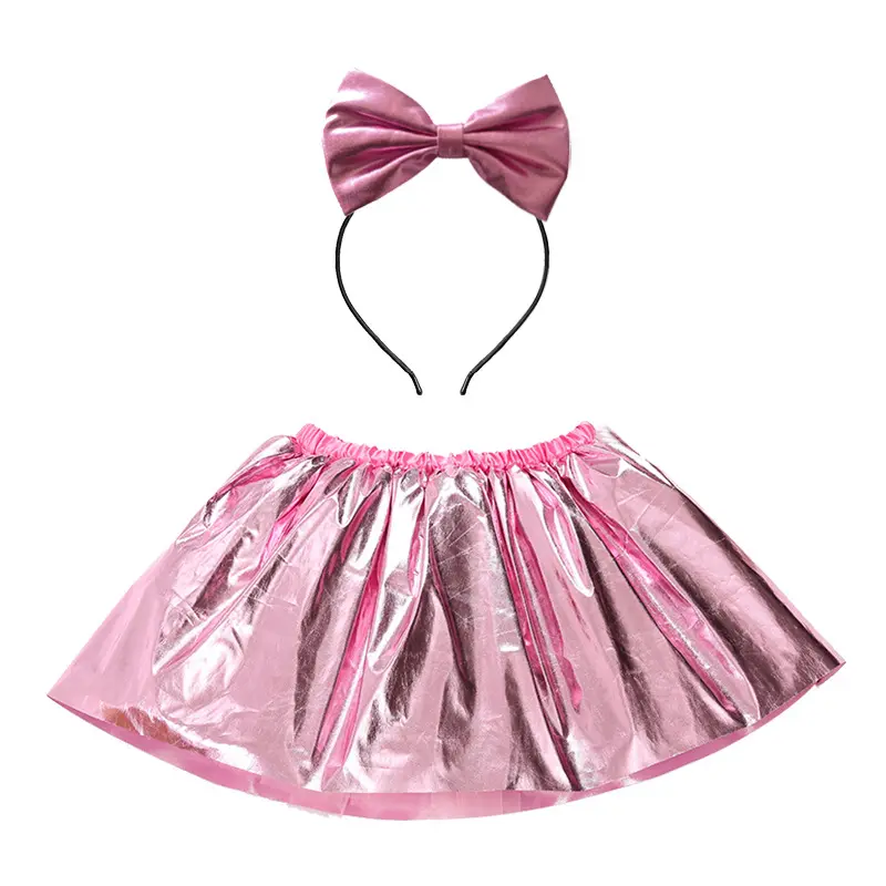 उच्च गुणवत्ता के साथ बच्चों स्कर्ट त्योहार पोशाक धनुष hairpins राजकुमारी चमकदार टूटू स्कर्ट लड़की