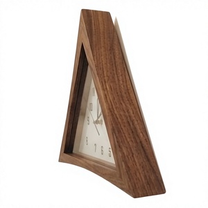 Triangle Wooden Quartz Wall <b>Clock</b> Analog <b>Silent</b> Design for Living Room Home Office Decoration - Product Image 4
