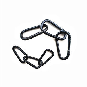All Black D Type Aluminum Alloy <b>Carabiners</b> Electrophoretic Coating Universal Outdoor Use Size 4 5 6 7 8 - Product Image 1