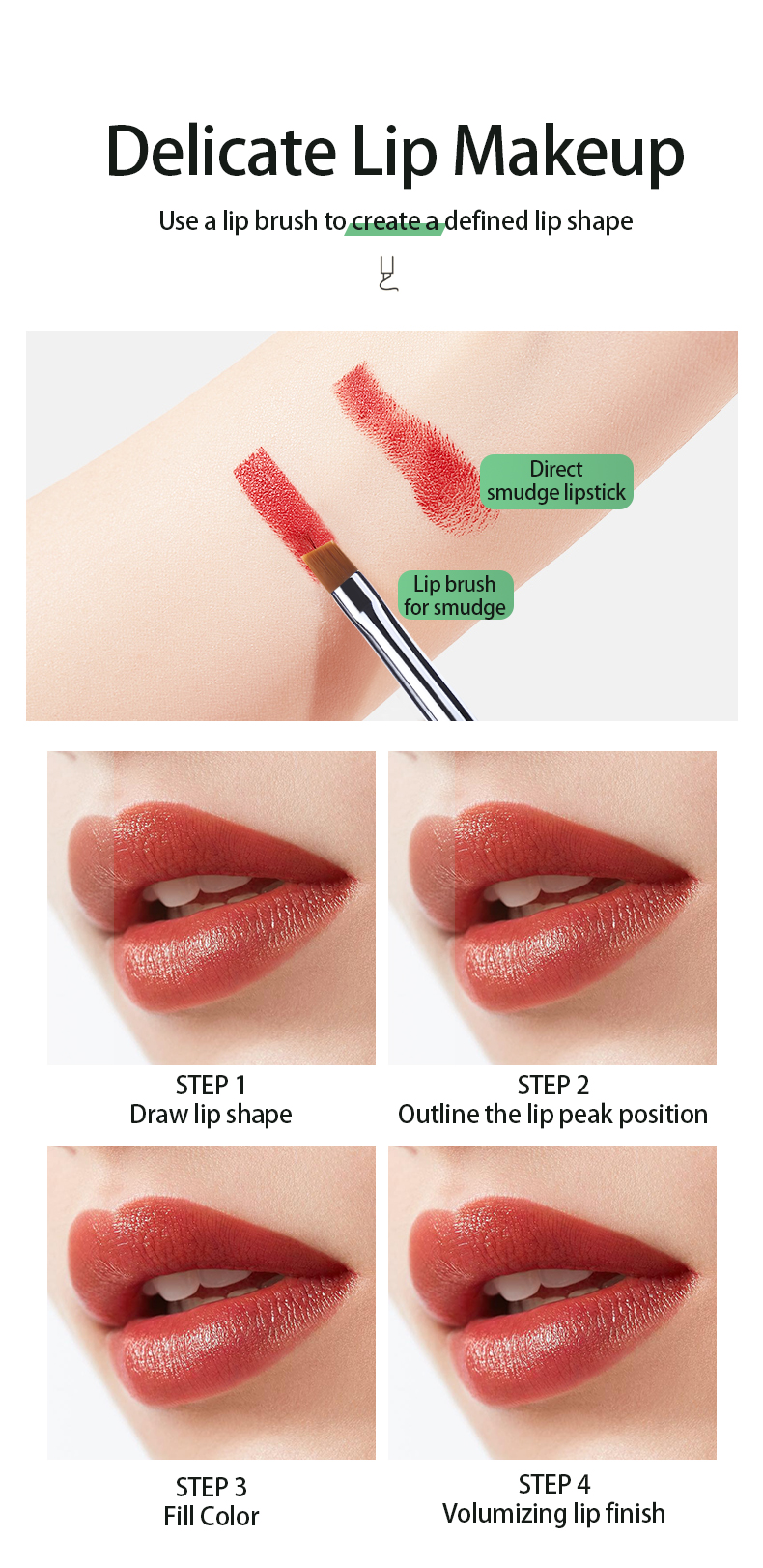 LMLTOP Cheap Price Eye Liner Brushes For Make Up Custom Lip Brush Retractable Lip Flat Eyeliner Brush B0535