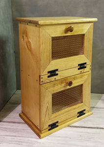 Boîte à pain en bois à 2 niveaux, style campagnard, organisateur de rangement pour cuisine - Product Image 4