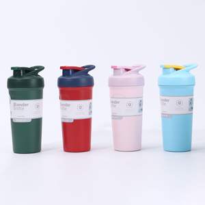 زجاجة خلط البروتين من الفولاذ المقاوم للصدأ سعة 24 أونصة مع شعار مخصص، زجاجة رياضية معزولة بجدار مزدوج مع خلاط معدني - Product Image 4