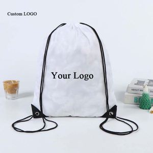 Eco-Friendly Polyester <b>Drawstring</b> Bag, Custom Logo Sport <b>Backpack</b>, Promotional Gift, Bulk Purchase, Church Supplies - Product Image 1