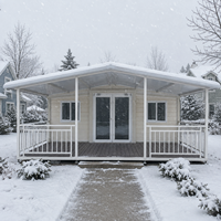 Maison conteneur à double vitrage, thermiquement isolée et extensible, pour la location en climat froid et les cabanes de villégiature en zone froide