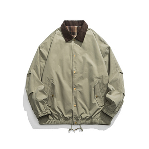Veste en cuir rétro pour homme avec logo personnalisé, nouvelle collection printemps-automne 2025, style chasse, effet ciré, manteau trench-coat élégant - Product Image 1