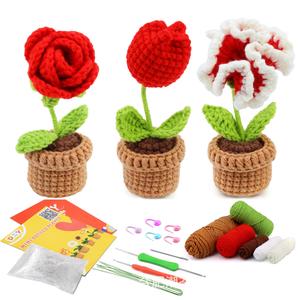 Kit de crochet personnalisé à <span class=keywords><strong>faire</strong></span> <span class=keywords><strong>soi</strong></span>-même, kit de potage tressé, artisanat fait main, potage de fleurs tricoté, doux, pour tous les festivals - Product Image 4