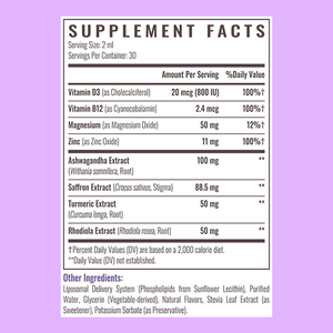 OEM 리포좀 사프란 추출물 드롭스 (아쉬와간다, 강황 함유) 기분 및 에너지 지원 비건 액상 항산화 보충제 (성인용) - Product Image 3