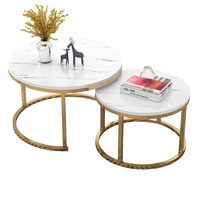Table basse ronde de style nordique en FRP, table basse de salon, argent, luxe léger, combinaison de résine époxy