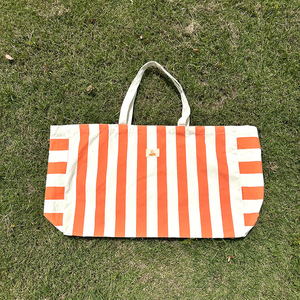 Bolsa de Compras de Lona de Algodón Grande Personalizada de Fábrica China, Hecha a Mano, Reutilizable, para la Playa - Product Image 4