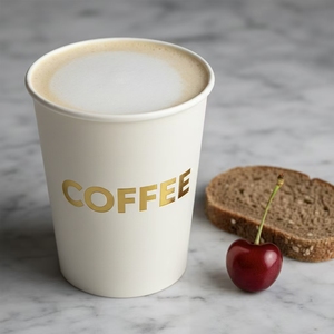 Gobelets à café chauds en papier kraft à double paroi, écologiques, biodégradables, réutilisables, avec logo personnalisé, 8/10/12/16 oz, avec couvercles, revêtement UV brillant - Product Image 4