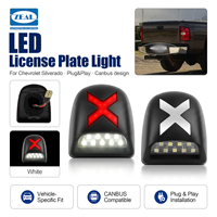 Feux de plaque d'immatriculation LED avec lentille fumée blanc-rouge pour Chevrolet Silverado Tahoe Suburban Avalanche GMC Sierra Yukon Cadillac (2 pièces)