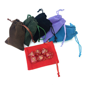 Juegos de dados poliédricos de 7 colores dobles con bolsas para juegos de mesa DND RPG D4 D6 D8 D10 D00 D12 D20 - Product Image 4