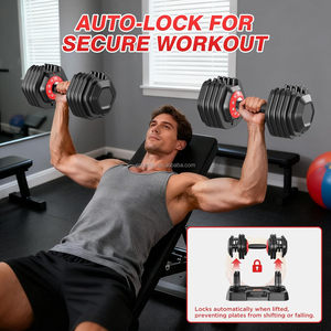 Manubrio Regolabile da 55 Libbre, 10 in 1, con Impugnatura Antiscivolo, Attrezzatura da <span class=keywords><strong>Palestra</strong></span> a Regolazione Rapida per Allenamento della Forza - Product Image 6