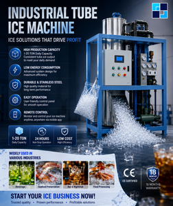 Ahorre un 40% en Electricidad: Máquina de Hielo en Tubo de 1T/Día con Refrigerante R22/404a y Tecnología Inverter al Menor Costo por Tonelada - Product Image 1