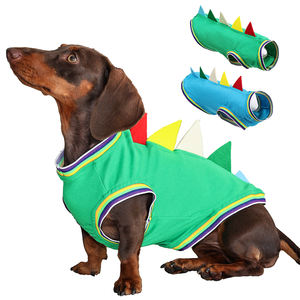 Jaket hewan peliharaan Dachshund mewah rompi anjing poliester halus dengan desain dinosaurus lucu musim dingin sederhana Ukuran XL dan XXL untuk anjing kecil - Product Image 1